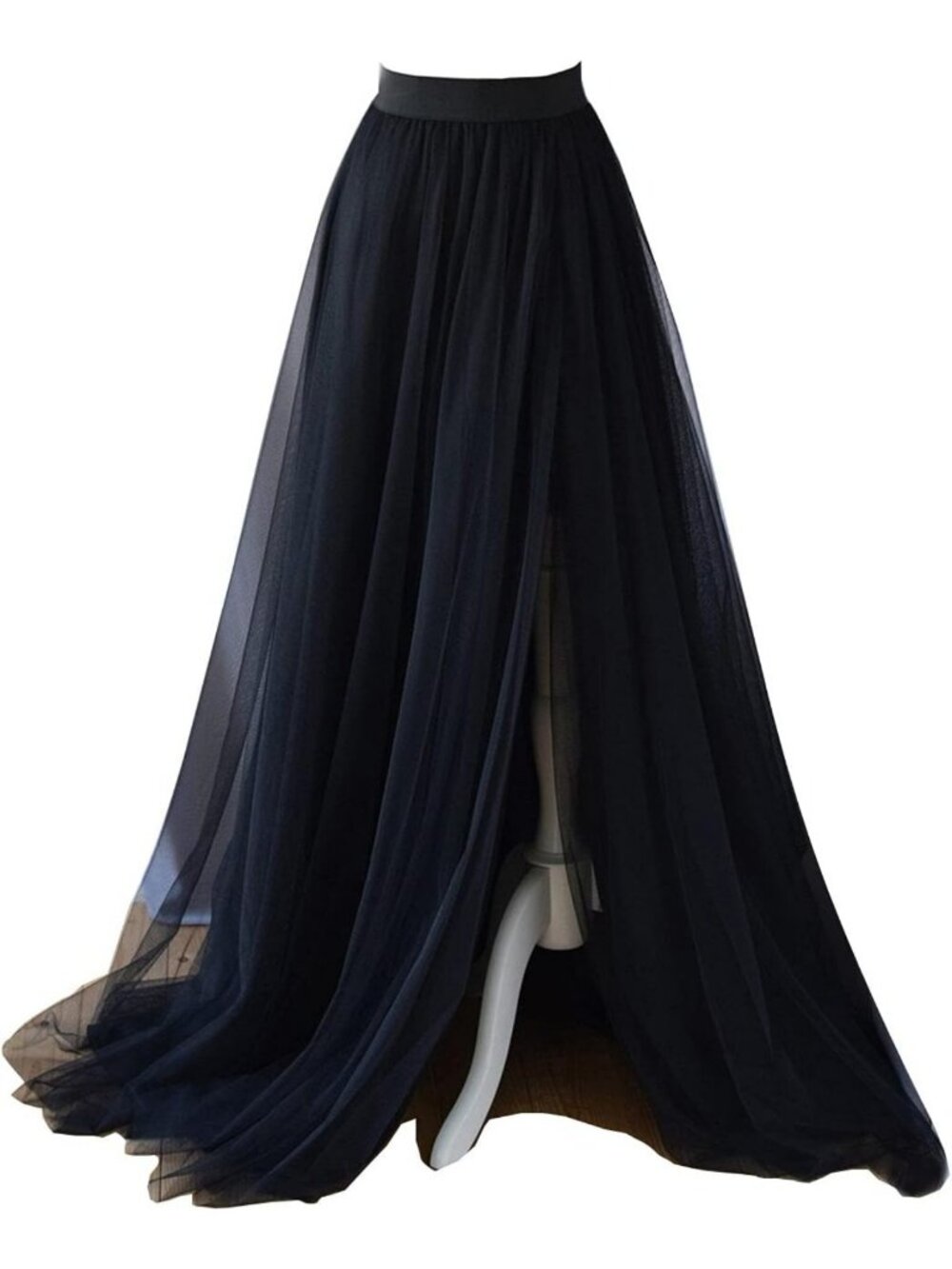 Elegant Long Tulle Skirt for Prom, Party, Evening Wear - Split Design, Floor